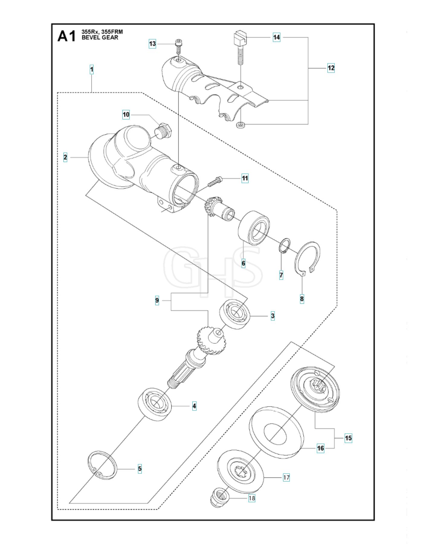 Husqvarna 355Rx Bevel Gear GHS