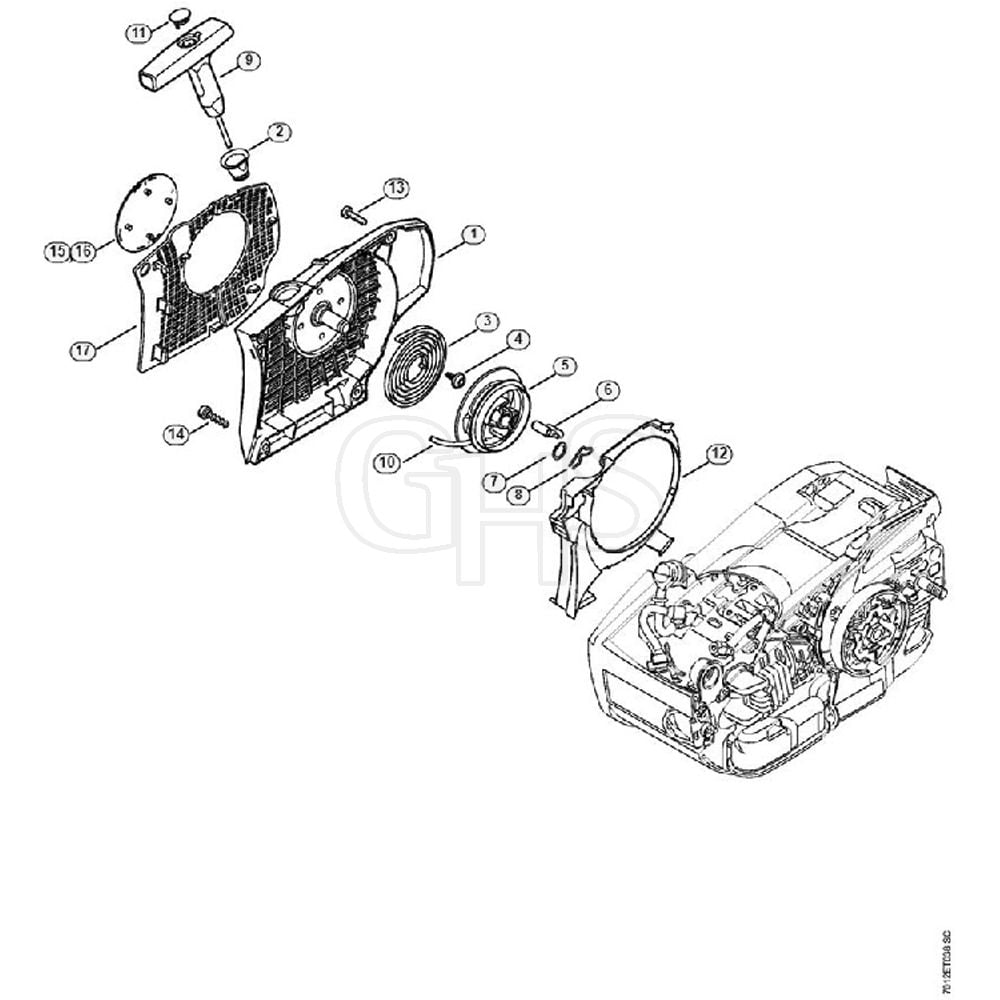 Genuine Stihl Ms T F Rewind Starter Ghs