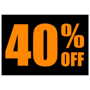 40% Discount off RRP