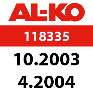 AL-KO Concord T18-102 HDE - 118335: 10.2003 - 4.2004