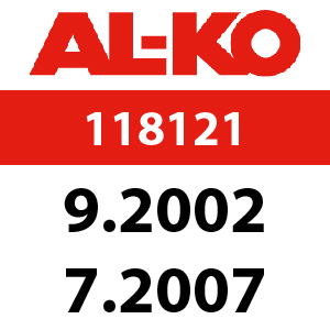 AL-KO T13-102 HVC - 118121: 9.2002 - 7.2007