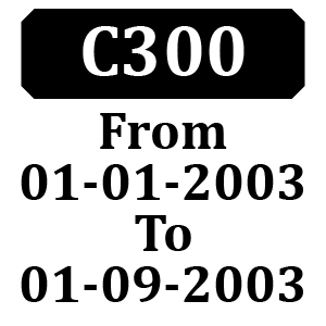 Countax C300 From 01-01-2003 To 01-09-2003