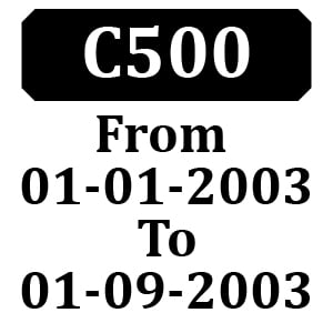 Countax C500 From 01-01-2003 To 01-09-2003