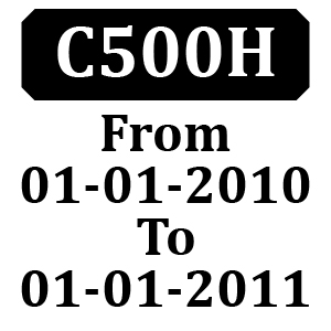 Countax C500H From 01-01-2010 To 01-01-2011