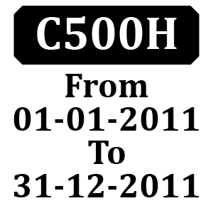 Countax C500H From 01-01-2011 To 31-12-2011