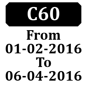 Countax C60 From 01-02-2016 To 06-04-2016