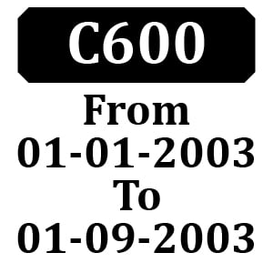 Countax C600 From 01-01-2003 To 01-09-2003