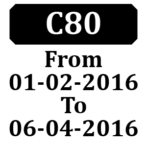 Countax C80 From 01-02-2016 To 06-04-2016