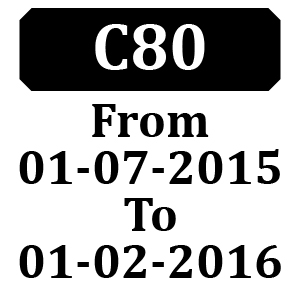 Countax C80 From 01-07-2015 To 01-02-2016