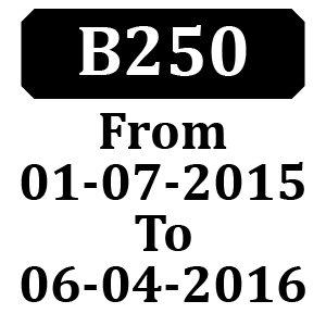 Countax B250 From 01-07-2015 To 06-04-2016