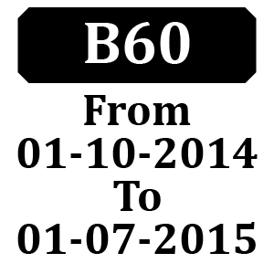 Countax B60 From 01-10-2014 To 01-07-2015