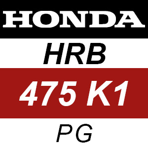 Honda HRB475K1 - PG Rotary Mower Parts