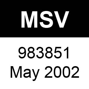 Masport MSV - 983851 - May 2002 Parts