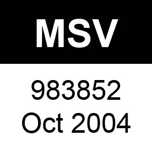 Masport MSV - 983852 - Oct 2004 Parts