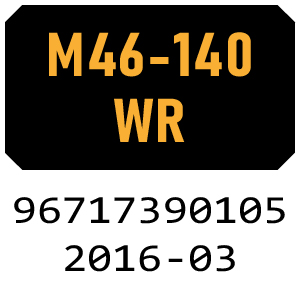 McCulloch M46-140 WR - 96717390105 - 2016-03 Rotary Mower Parts