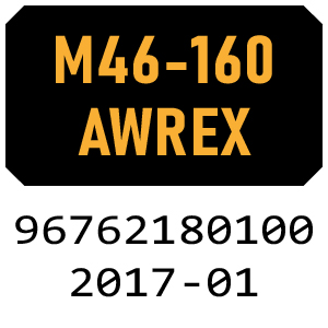 McCulloch M46-160 AWREX - 96762180100 - 2017-01 Rotary Mower Parts