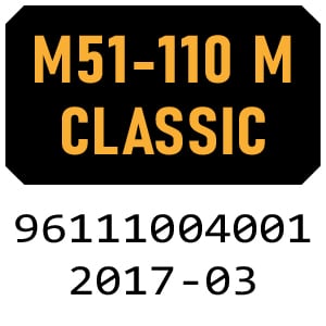 McCulloch M51-110 M Classic - 96111004001 - 2017-03 Rotary Mower Parts