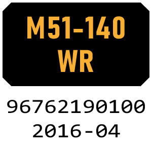 McCulloch M51-140 WR - 96762190100 - 2016-04 Rotary Mower Parts