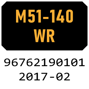 McCulloch M51-140 WR - 96762190101 - 2017-02 Rotary Mower Parts