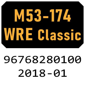 McCulloch M53-174 WRE Classic - 96768280100 - 2018-01 Rotary Mower Parts