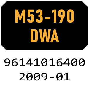 McCulloch M53-190 DWA - 96141016400 - 2009-01 Rotary Mower Parts