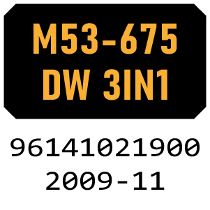 McCulloch M53-675 DW 3IN1 - 96141021900 - 2009-11 Rotary Mower Parts