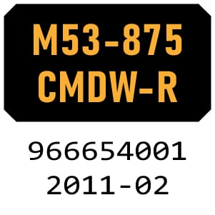 McCulloch M53-875 CMDW-R - 966654001 - 2011-02 Rotary Mower Parts