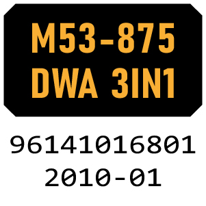 McCulloch M53-875 DWA 3IN1 - 96141016801 - 2010-01 Rotary Mower Parts