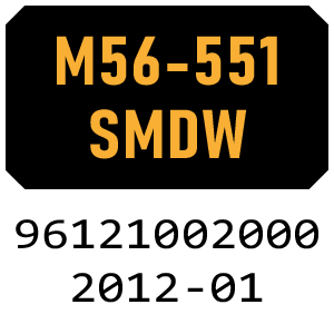 McCulloch M56-551 SMDW - 96121002000 - 2012-01 Rotary Mower Parts