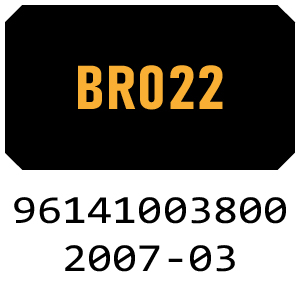 McCulloch BR022 - 96141003800 - 2007-03 Rotary Mower Parts