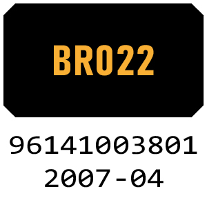 McCulloch BR022 - 96141003801 - 2007-04 Rotary Mower Parts