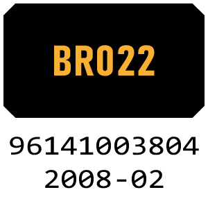 McCulloch BR022 - 96141003804 - 2008-02 Rotary Mower Parts