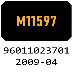 McCulloch M11597 - 96011023701 - 2009-04 Ride On Mower Parts