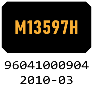 McCulloch M13597H - 96041000904 - 2010-03 Ride On Mower Parts