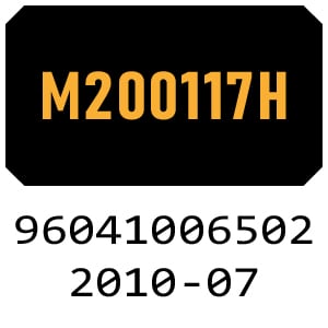 McCulloch M200117H - 96041006502 - 2010-07 Ride On Mower Parts