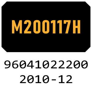 McCulloch M200117H - 96041022200 - 2010-12 Ride On Mower Parts