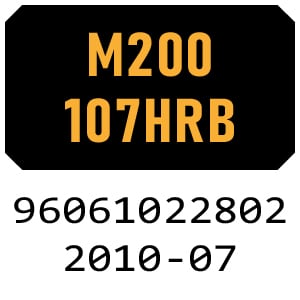 McCulloch M200107HRB - 96061022802 - 2010-07 Ride On Mower Parts