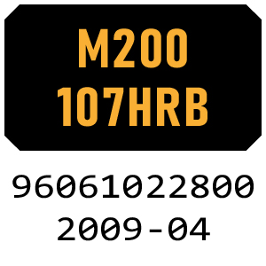 McCulloch M200107HRB - 96061022800 - 2009-04 Ride On Mower Parts