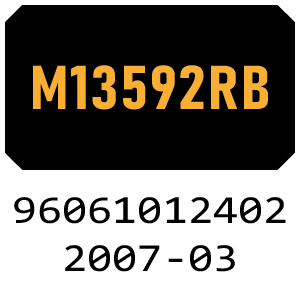 McCulloch M13592RB - 96061012402 - 2007-03 Ride On Mower Parts