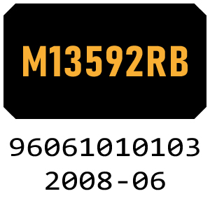 McCulloch M13592RB - 96061010103 - 2008-06 Ride On Mower Parts