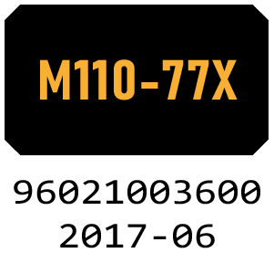 McCulloch M110-77X - 96021003600 - 2017-06 Ride On Mower Parts