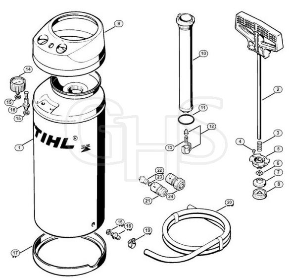 Genuine Stihl TS400 / X - Pressurized water tank