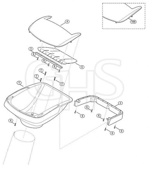 Genuine Stihl GHE355.0 / A - Funnel Upper Part