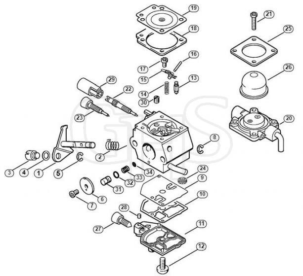 Genuine Stihl HT75 / L - Carburetor C1Q-S63 (15.2003)