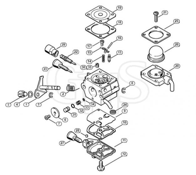 Genuine Stihl HT75 / K - Carburetor C1Q-S80 BR (41.2017)