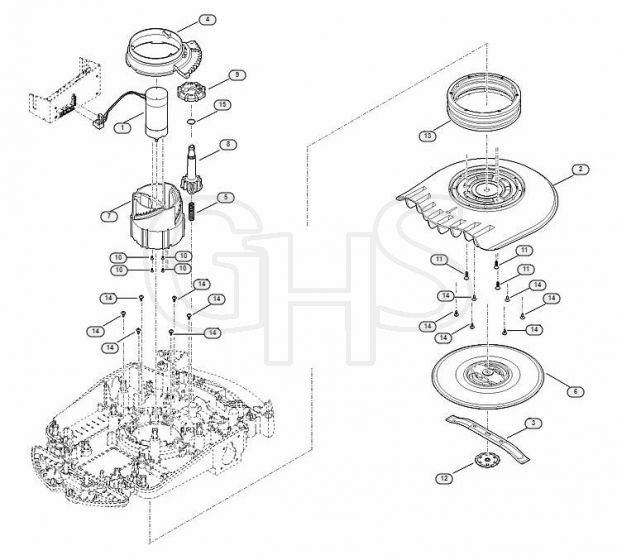 Genuine Stihl RMI632.1 PC / D - Mowing deck, height adjustment