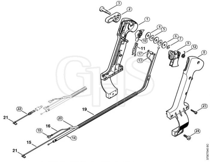 Genuine Stihl BR420 C / L - Control handle BR 420 C (46.2001)