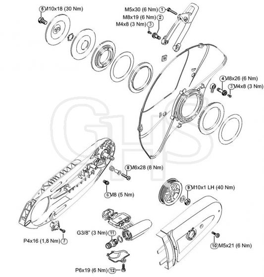 Genuine Stihl TS500i / R - Tightening torques