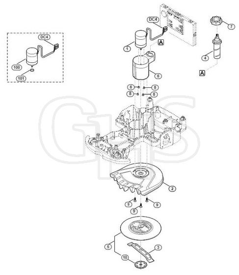 Genuine Stihl RMI422.0 P / D - Mowing deck, height adjustment