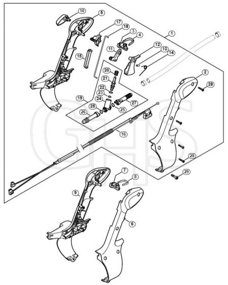 Genuine Stihl SR450 / O - Control handle not for Europe